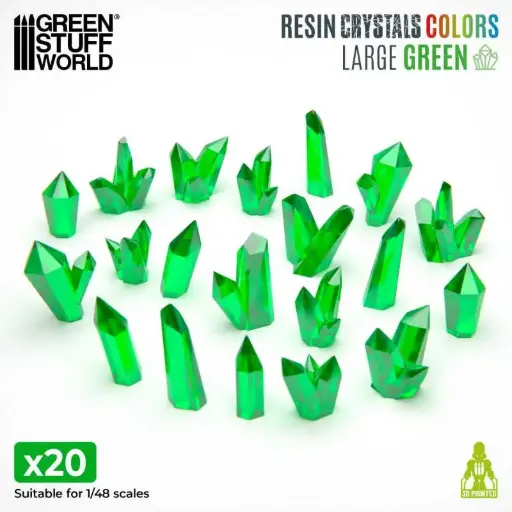 [GSW 13460] Green Stuff : Cristaux de Résine Vert - Grands (20pcs)