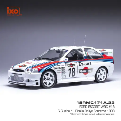 [IXM 18RMC171A.22] Ixomodels : Ford Escort WRC Martini n°18 Sanremo 1998 Cunico - Pirollo