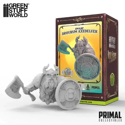 [GSW 12678] Green Stuff : PRIMAL Collectibles │ Brourum Axedelver le nain 