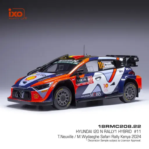[IXM 18RMC208.22] Ixomodels :  Hyundai i20 N Rally1 WRC Safari Rallye Kenia n°11 2024 Neuville - Wydaeghe