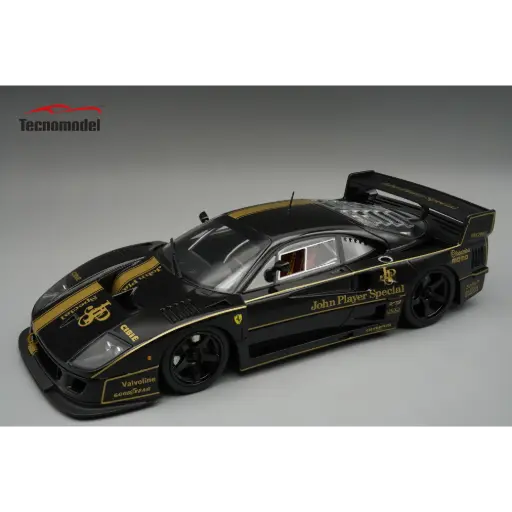 [TEN TM18-410A] Tecnomodel : Ferrari F40 LM JPS John Player Special │ Black Rims 1996 Black Gold Tecnomodel 