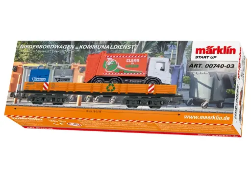 [MKN 00740-034] Marklin : Wagon avec Camionette et bateau pompiers " Start up"