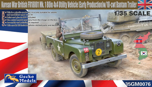 [GEC 35GM0076] Gecko Models : Land Rover Mk1 FV18001 w/Bantam Trailer early production 