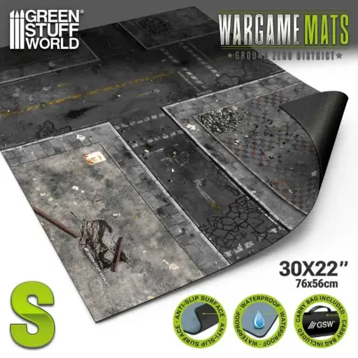 [GSW 5864] Green Stuff : Tapis néoprène 22x32" Ground Zero District (56x76cm) 