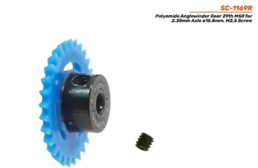 [SCT SC-1169] Scaleauto : Couronne Polyamide Anglewinder Gear 29th M50 for 2.38mm Axle ø15.8mm. M2,5 Screw