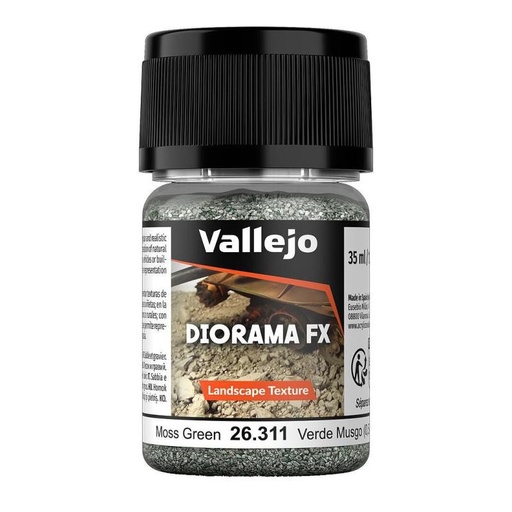 [VAL 26.311] Vallejo : AV Diorama FX 35ml - Landscape Textures Moss Green 0.5-2mm
