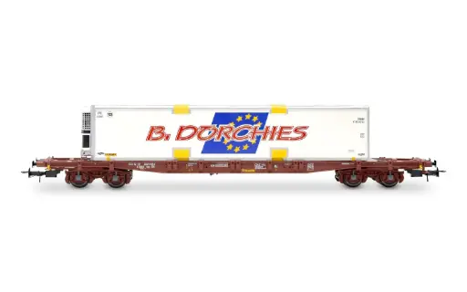 [JOU HJ6279] JoueF : TOUAX Wagon porte-conteneurs à 4 essieux S70, avec caisse mobile « B. Dorchies »
