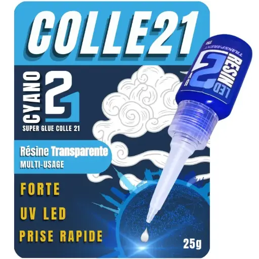 [C21 RUVT] Colle 21 : Résine UV LED - Transparent (25g)