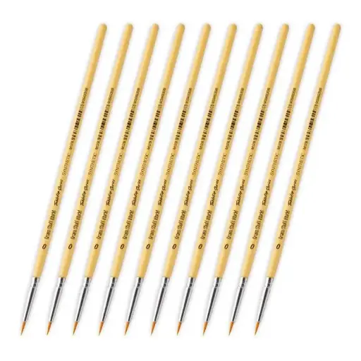 [GSW 5798] Green Stuff : Pack de Pinceaux Synthétique taille 0 (10pcs) │ Tabletop Series