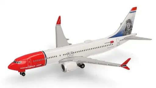 [HER 535229-001] Herpa : Boeing 737 Max 8 Norwegian Air Shuttle Charles Lindbergh