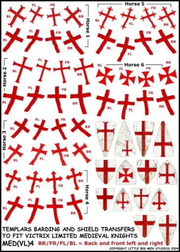 [LBM MED(VL)4] LITTLE BIG MEN Studios : Medieval Barding and Shield Transfers 4 