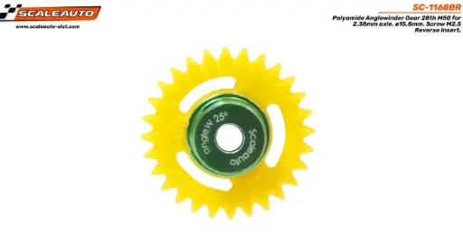 [SCT SC-1168BR] Scaleauto : Couronne Anglewinder 28 Dents 2.38mm 15.8mm Dia 