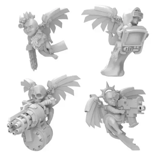[GSW 13499] Green Stuff : Cyber Cherubs (4pcs)(1/48) │ Wargame Miniatures • Resin Bits