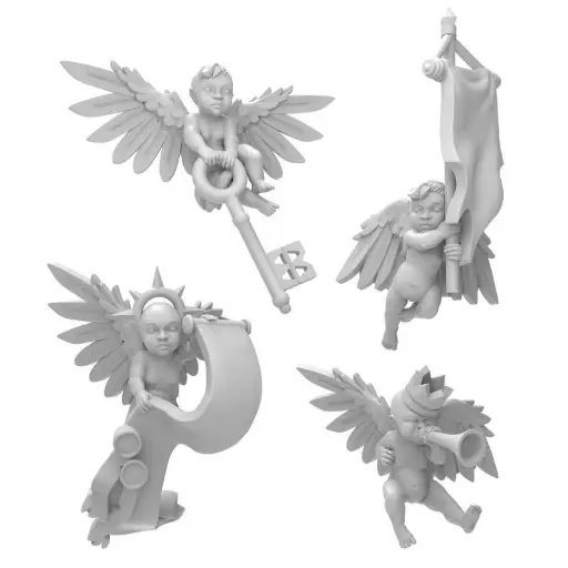[GSW 12346] Green Stuff : Angel Cherubs (4pcs)(1/48) │ Wargame Miniatures • Resin Bits