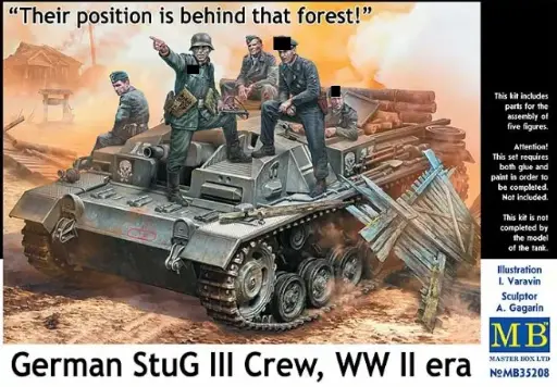 [MAR MB35208] Master Box : WWII German StuG III Crew. "Their Position is behind that Forest!"